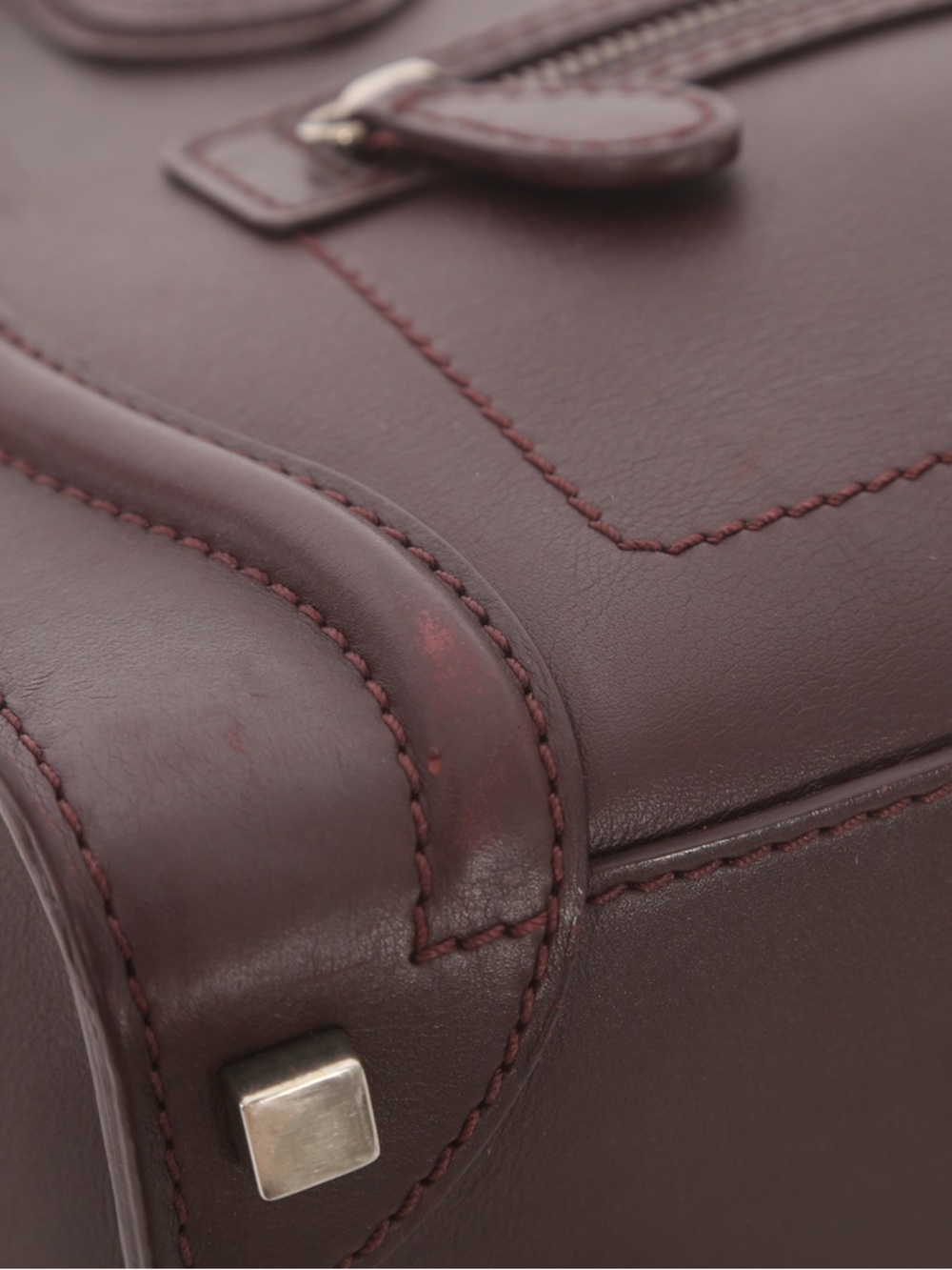 ♥️ Celine Burgundy Leather Mini Luggage Tote ♥️ - Picture 7 of 16